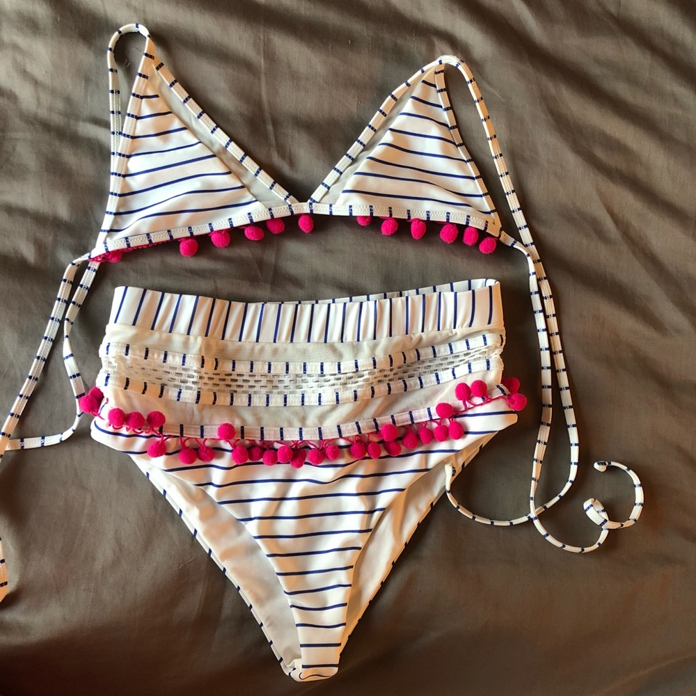 Tularosa High Waist Pom Pom Bikini